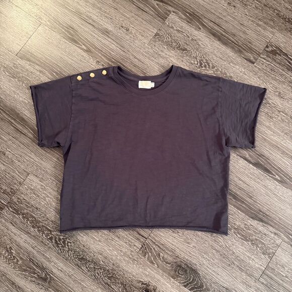 Nation Short Sleeve Button Shoulder T Shirt - Picture 1 of 8